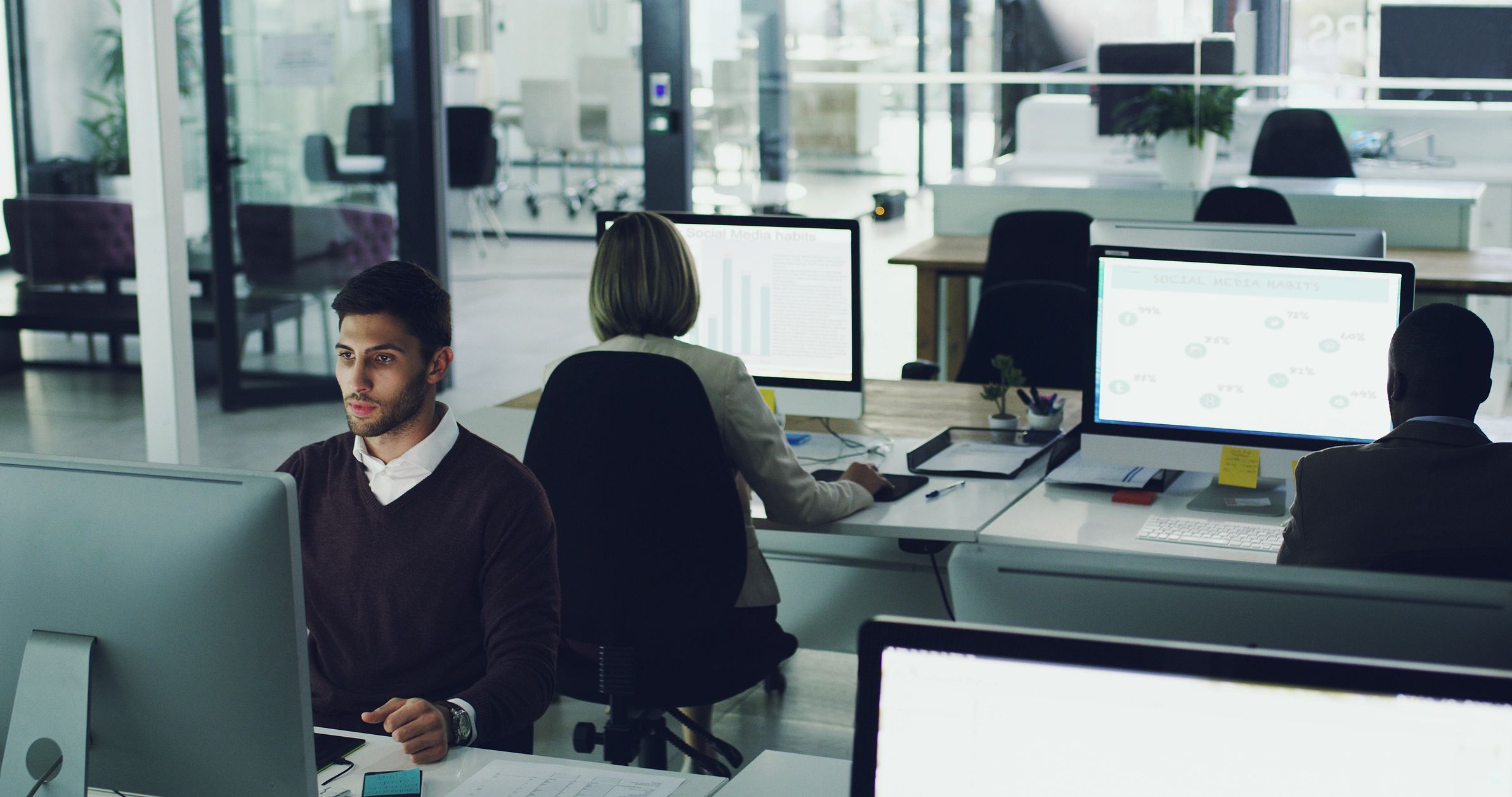 Corporate professional working at a desk